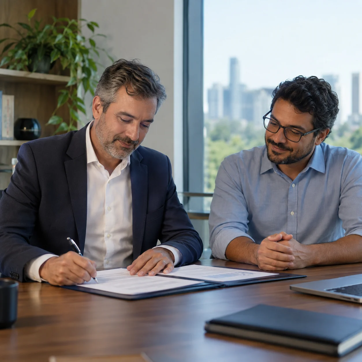 Assinatura de contrato empresarial. Imagem ilustrativa.